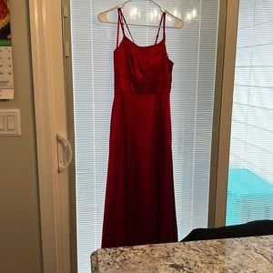 Red long prom dress